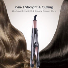 Carica l'immagine nel visualizzatore di Gallery, Piastra Capelli Curl &amp; Straight, 2 in 1 Ferro Arricciacapelli, Tormalina gold - Ilgrandebazar