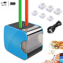 Carica l'immagine nel visualizzatore di Gallery, Temperamatite elettrico, temperamatite automatico Oladwolf con due fori, Blu - Ilgrandebazar