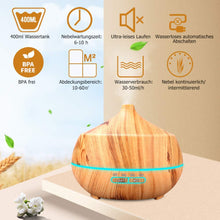 Carica l'immagine nel visualizzatore di Gallery, 400ml Diffusore di Oli Essenziali, Aromi con 7 colori LED... - Ilgrandebazar