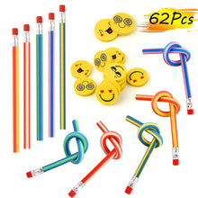 Carica l'immagine nel visualizzatore di Gallery, FEPITO gadget compleanno bambini 62 pezzi, 32 pcs erasers+30 pencils, blu - Ilgrandebazar
