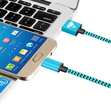 Carica l'immagine nel visualizzatore di Gallery, Aione Cavo Micro USB[3 Pezzi, 2m] Android Nylon Intrecciato 2M-Blu, blu - Ilgrandebazar