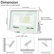 Carica l'immagine nel visualizzatore di Gallery, Olafus 2 Pezzi 35W Faretto LED da Esterno 3800 LM 5000K Luce Bianca Fredda... - Ilgrandebazar