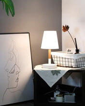 Carica l'immagine nel visualizzatore di Gallery, Tomons (Pacco da 2) Lampada comodino con paralume in Una Coppia, Bianco - Ilgrandebazar