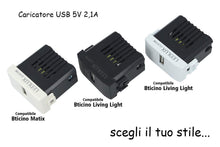 Carica l'immagine nel visualizzatore di Gallery, LEDLUX 2 Pezzi Moduli Compatibile Bticino Living Light Caricatore USB 5V Nero - Ilgrandebazar