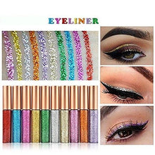 Carica l'immagine nel visualizzatore di Gallery, 10 Colori/Set Glitter Ombretto Liquido Eyeliner,MS. Dear 10 pezzi, 10 Color - Ilgrandebazar