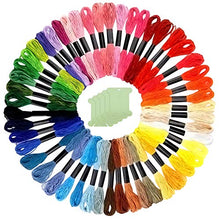 Carica l'immagine nel visualizzatore di Gallery, FEPITO 55 Pezzi Filo da Ricamo Color Arcobaleno Set 50 50 Threads