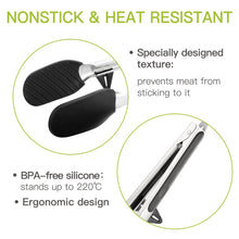 Carica l'immagine nel visualizzatore di Gallery, Zanmini Pinze Cucina, Pinza Set a Padella Antiaderente, Acciaio Inox, Nero - Ilgrandebazar