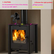 Carica l'immagine nel visualizzatore di Gallery, Ventilatore per camini a legna - Ventola stufa a 4 pale, con Nero