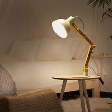 Carica l'immagine nel visualizzatore di Gallery, Tomons lampada da lettura design legno classico, 47cm, Bianco - Ilgrandebazar