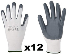 Carica l'immagine nel visualizzatore di Gallery, NITRAX BASIC (12 paia) - Guanti da lavoro, montaggio, 9 paia), Grigio - Ilgrandebazar