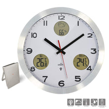 Carica l'immagine nel visualizzatore di Gallery, Orologio Meteo radiocontrollato 30 cm, Alluminio - Ilgrandebazar