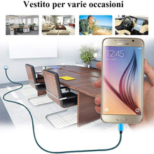 Carica l'immagine nel visualizzatore di Gallery, Aione Cavo Micro USB[3 Pezzi, 2m] Android Nylon Intrecciato 2M-Blu, blu - Ilgrandebazar