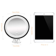 Carica l'immagine nel visualizzatore di Gallery, Bestope Specchio Ingranditore da Trucco con Luce LED, Bianco Tondo 10x