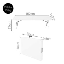 Carica l'immagine nel visualizzatore di Gallery, Sotech - Tavolo Trasportabile, Portatile 152 x 71.5 cm, Bianco - Ilgrandebazar
