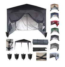 Carica l'immagine nel visualizzatore di Gallery, Mcc® Gazebo Impermeabile Premier 3x3M Pieghevole, Tendone a nero - Ilgrandebazar