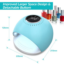 Carica l'immagine nel visualizzatore di Gallery, Lampada UV LED - 84W Essiccatore per Unghie a con 5 secondi di blu