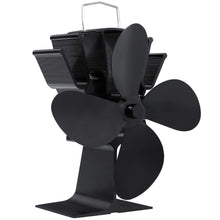 Carica l'immagine nel visualizzatore di Gallery, FEMOR Ventilatore per Camini, da Camino con 4 Lame Stufe Nero - Ilgrandebazar