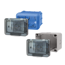Carica l'immagine nel visualizzatore di Gallery, 4Box 4B.W.RAL.015, Wide IP55, Presa Elettrica da Esterno per Scatola Grigio - Ilgrandebazar