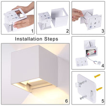 Carica l'immagine nel visualizzatore di Gallery, APPLIQUE LED CUBO IMPERMEABILE DA INTERNO ED ESTERNO LAMPADA PARETE Bianco - Ilgrandebazar