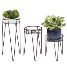 Carica l'immagine nel visualizzatore di Gallery, mDesign Midcentury Set da 3 Portavasi terra in metallo - Bronzo - Ilgrandebazar