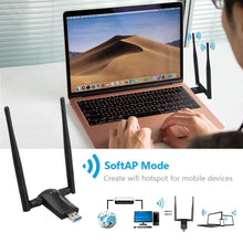 Carica l'immagine nel visualizzatore di Gallery, Flybiz Chiavetta WiFi 1200Mpbs, Adattatore USB 3.0 WiFi, Dual Band... - Ilgrandebazar