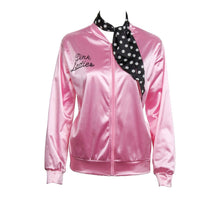 Carica l'immagine nel visualizzatore di Gallery, Nofonda Ladies Giacca in raso Giubbotto rosa con sciarpa polka dot 1950s... - Ilgrandebazar
