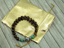 Carica l'immagine nel visualizzatore di Gallery, Bracciale per gli uomini in perle di occhio tigre e perla Turchese... - Ilgrandebazar
