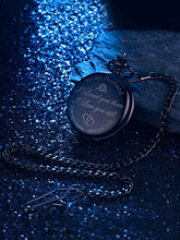 Carica l'immagine nel visualizzatore di Gallery, Orologio da Tasca al Quarzo per Regalo del Marito, Custodia E Quadrante Nero - Ilgrandebazar