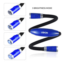 Carica l'immagine nel visualizzatore di Gallery, LEDGLE LED Luce del Libro, Mani libere, Braccio Flessibile, 4 6500-7000K, Blu - Ilgrandebazar