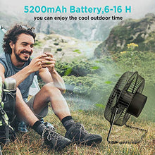 Carica l'immagine nel visualizzatore di Gallery, EasyAcc Ventilatore USB, 8 Pollici 8 Con batteria, Nero