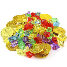 Carica l'immagine nel visualizzatore di Gallery, Pllieay 50 Pezzi Monete di Oro del Pirata Plastica e 50 Gemme Pirati... - Ilgrandebazar