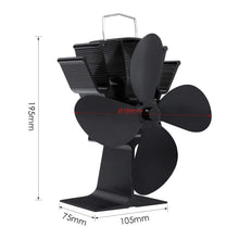 Carica l'immagine nel visualizzatore di Gallery, FEMOR Ventilatore per Camini, da Camino con 4 Lame Stufe Nero - Ilgrandebazar
