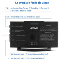 Carica l'immagine nel visualizzatore di Gallery, YISSVIC Sveglia Digitale da Comodino 6.5 Pollici Schermo LED 2 Suoni Bianco - Ilgrandebazar