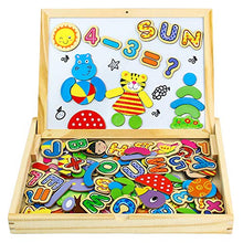 Carica l'immagine nel visualizzatore di Gallery, Puzzle Magnetico Legno Giocattolo di Bambini con Double Face White