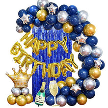 Carica l'immagine nel visualizzatore di Gallery, MMTX Feste di Compleanno con Blu Argento Oro Palloncini per Uomini Donne...