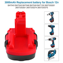 Carica l'immagine nel visualizzatore di Gallery, 2 Pacchi 3000mAh Ni-MH Sostitutiva per Bosch 12V Batteria BAT043 BAT045... - Ilgrandebazar