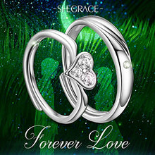 Carica l'immagine nel visualizzatore di Gallery, SHEGRACE Coppia di Anelli in Argento Sterling 925 con Zirconi 3A, Anello A4 - Ilgrandebazar