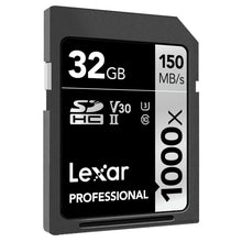 Carica l'immagine nel visualizzatore di Gallery, Lexar Schede Professional 1000x 32GB SDHC UHS-II 32GB, Nero - Ilgrandebazar