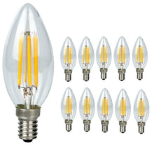 Carica l'immagine nel visualizzatore di Gallery, 10-pezzi-Lampadina Filamento LED Candela - Casquillo E14 - Bianco caldo - Ilgrandebazar