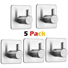 Carica l'immagine nel visualizzatore di Gallery, Auxmir 5PZ Ganci Adesivi 3M Appendiabiti Gancio Porta Oggetti, Argento - Ilgrandebazar