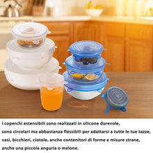 Carica l'immagine nel visualizzatore di Gallery, Newdora Coperchi in Silicone Elastici Pacco da 12 Blu E Bianco
