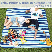 Carica l'immagine nel visualizzatore di Gallery, SaiXuan Coperta da Picnic Impermeabile,Portatile Compatto Pile Strisce Blu
