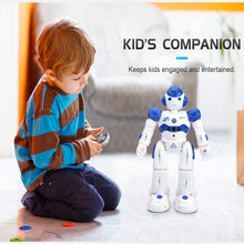 Carica l'immagine nel visualizzatore di Gallery, NEWYANG Robot Giocattolo Bambini - Robot Telecomandato con Intelligente Programmabile, Gesture Sensing,Parla,Cammina,Cantando e Balla,USB Ricarica Toy Robot (Blu)