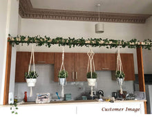 Carica l'immagine nel visualizzatore di Gallery, Luxbon Set di 4 Fioriere Sospese in Macrame da Interno ed Esterno 104cm, Beige - Ilgrandebazar