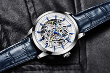 Carica l'immagine nel visualizzatore di Gallery, BERSIGAR Orologio da Uomo Automatico Con Meccanismo Di Scheletro Blu - Ilgrandebazar