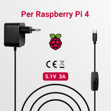 Carica l'immagine nel visualizzatore di Gallery, LABISTS Raspberry Pi 4 Alimentatore USB-C 5.1V 3A, Adattatore Type C con... - Ilgrandebazar