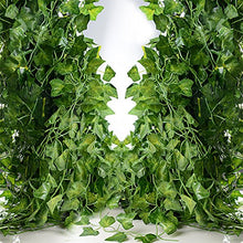 Carica l'immagine nel visualizzatore di Gallery, BETESSIN Edera Artificiale Finta 24 Pezzi Pianta Rampicante...