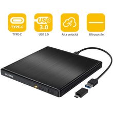 Carica l'immagine nel visualizzatore di Gallery, VicTsing Masterizzatore Dvd CD Esterno, unità Esterna USB 3.0 con Nero - Ilgrandebazar