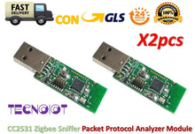 Carica l'immagine nel visualizzatore di Gallery, TECNOIOT 2pcs Zigbee CC2531 Sniffer Bare Board Packet Protocol Analyzer... - Ilgrandebazar