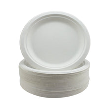 Carica l'immagine nel visualizzatore di Gallery, Piatti Super Rigidi per Bagassa Biodegradabili e Usa e Getta - 23 cm, Bianco - Ilgrandebazar